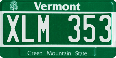 VT license plate XLM353