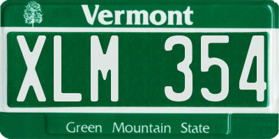 VT license plate XLM354