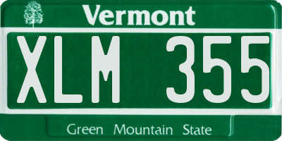 VT license plate XLM355