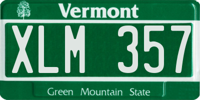 VT license plate XLM357