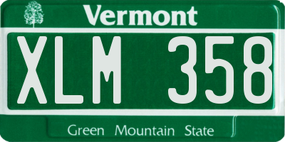 VT license plate XLM358