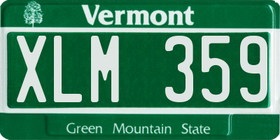VT license plate XLM359