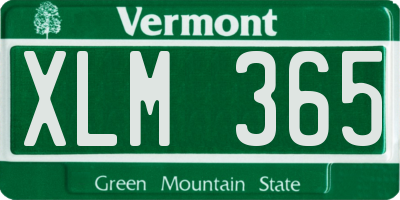 VT license plate XLM365