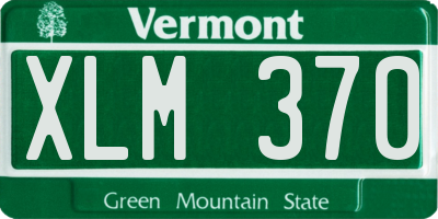 VT license plate XLM370