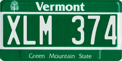 VT license plate XLM374