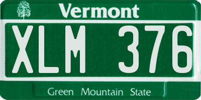 VT license plate XLM376