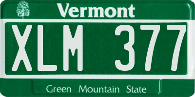 VT license plate XLM377