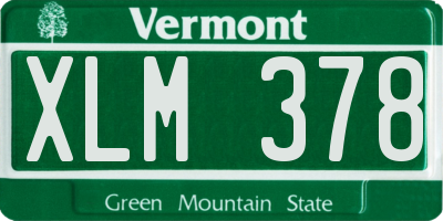VT license plate XLM378