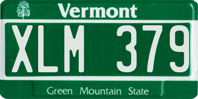 VT license plate XLM379