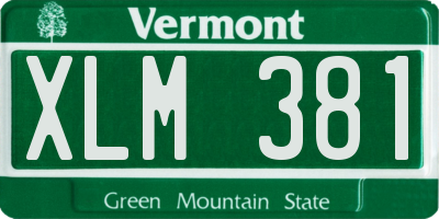 VT license plate XLM381
