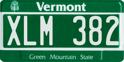 VT license plate XLM382
