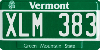 VT license plate XLM383