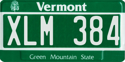 VT license plate XLM384