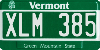 VT license plate XLM385