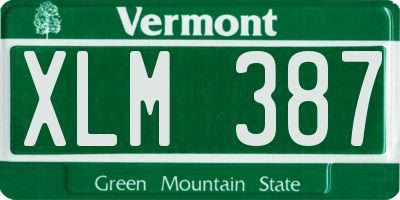 VT license plate XLM387
