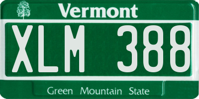 VT license plate XLM388