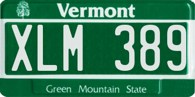 VT license plate XLM389