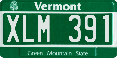 VT license plate XLM391