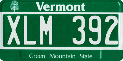 VT license plate XLM392