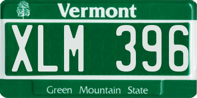 VT license plate XLM396