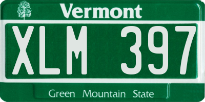 VT license plate XLM397