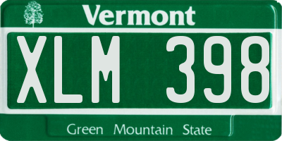 VT license plate XLM398