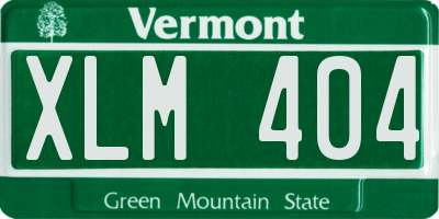 VT license plate XLM404