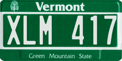 VT license plate XLM417