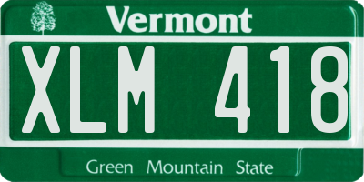 VT license plate XLM418