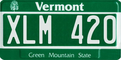 VT license plate XLM420