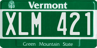 VT license plate XLM421