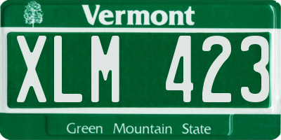 VT license plate XLM423
