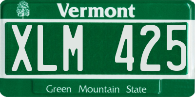 VT license plate XLM425