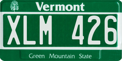 VT license plate XLM426