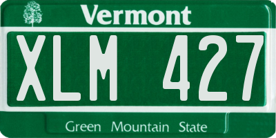 VT license plate XLM427
