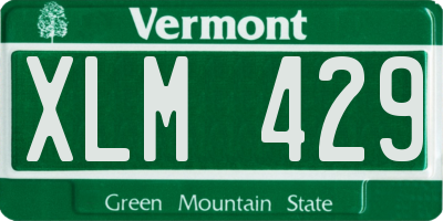 VT license plate XLM429