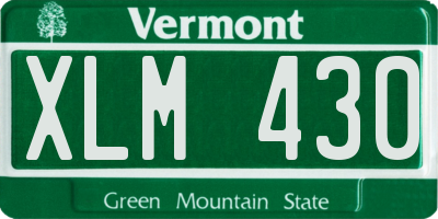 VT license plate XLM430