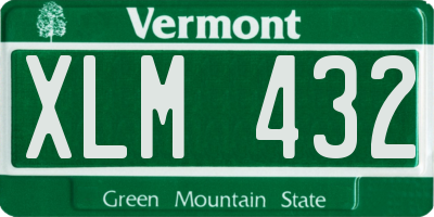 VT license plate XLM432