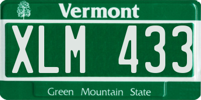 VT license plate XLM433