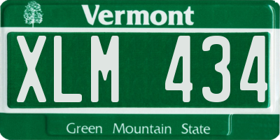 VT license plate XLM434