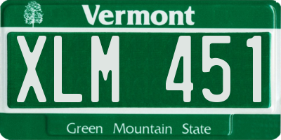 VT license plate XLM451