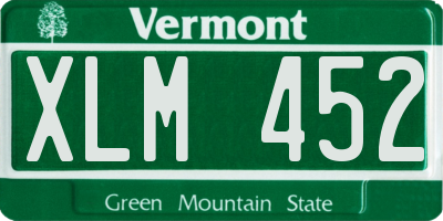 VT license plate XLM452