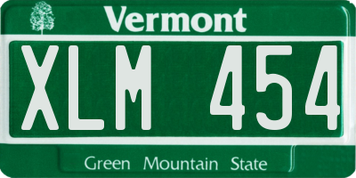 VT license plate XLM454
