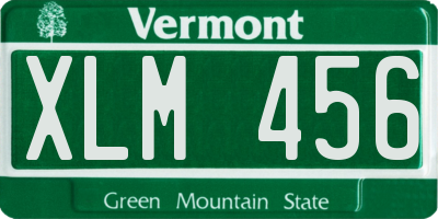 VT license plate XLM456