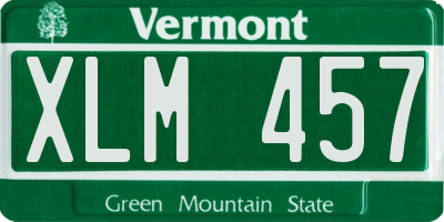 VT license plate XLM457