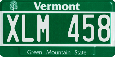 VT license plate XLM458
