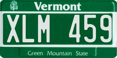 VT license plate XLM459
