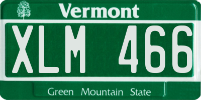 VT license plate XLM466