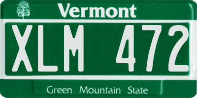 VT license plate XLM472