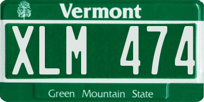 VT license plate XLM474